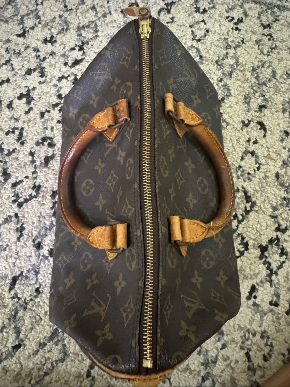 Louis Vuitton Monogram Speedy Top 30 Handle Bag - Brown/Gold/Tan - Picture 3 of 14